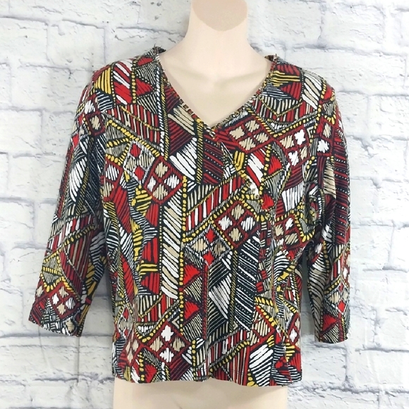 🎟️BOGO FREE🎟️ Ruby Rd. Top 3/4 Sleeve Sz PL Petite Large - Picture 1 of 5